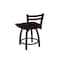 Holland Bar Stool Co 18" Low Back Swivel Vanity Stool, Black Wrinkle, Dark Cherry Oak Seat 41118BWDCOak - alternate 2